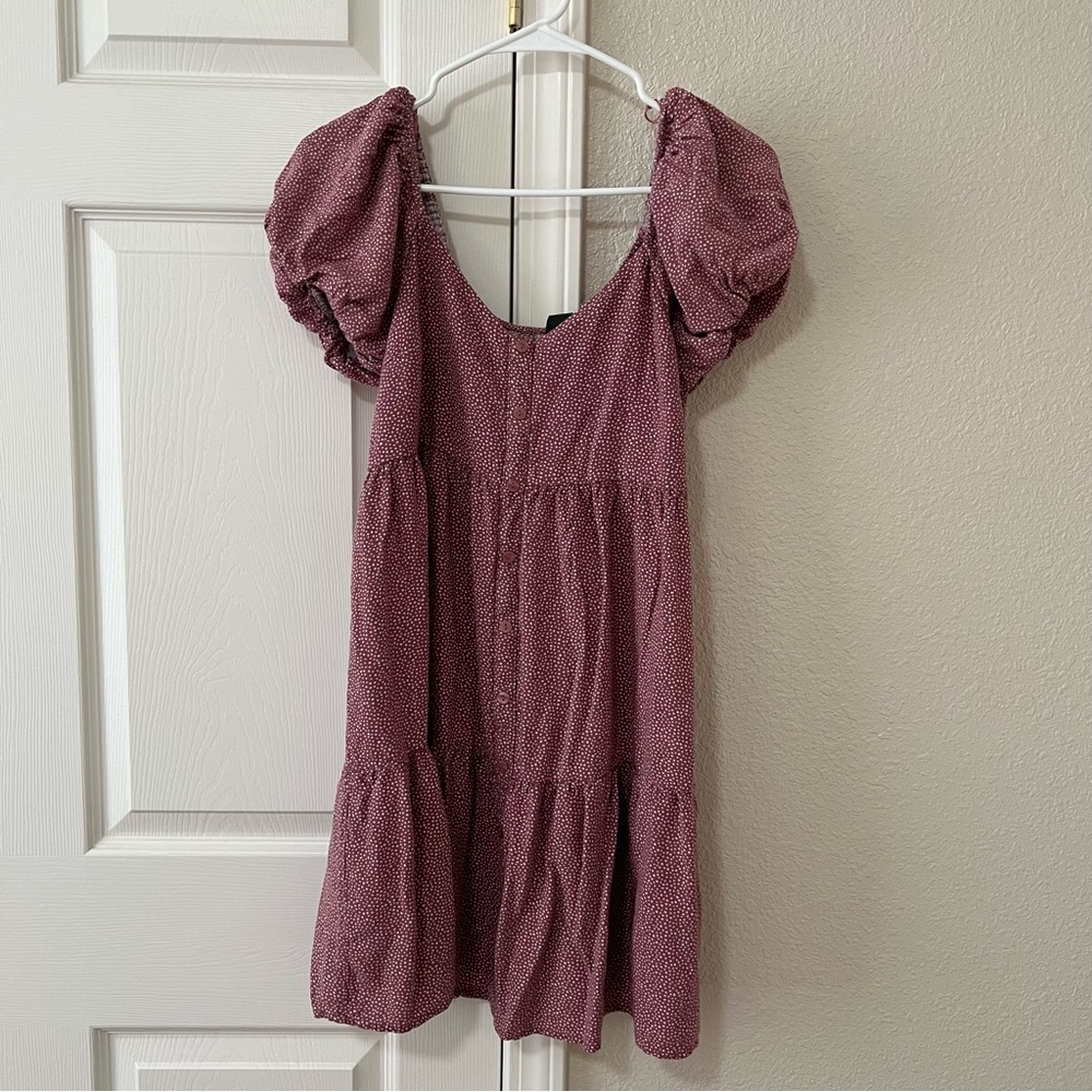 Wild Fable Pink Puff Sleeve Tiered Mini Dress - Medium